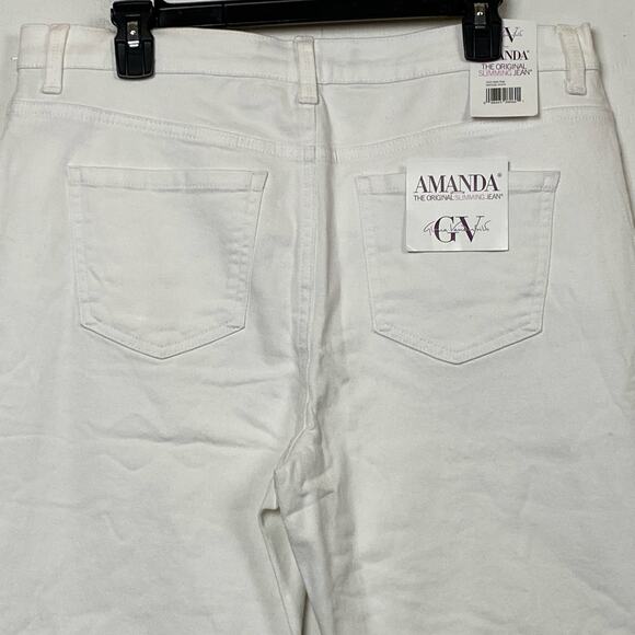 Gloria Vanderbilt Amanda White Slimming Straight Leg Jeans Size 16 Petite NWT - Picture 6 of 7